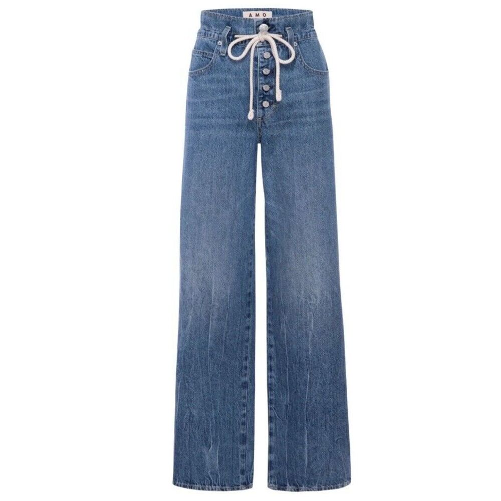 NEW Amo‎ Women's XL Vanessa Cinched Jeans Entanglement Wide Leg $290